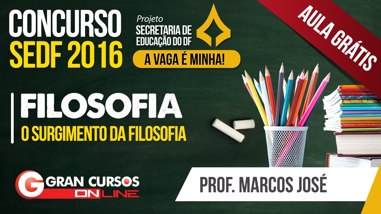Concurso SEDF | Aula Grátis | Filosofia: O Surgimento da Filosofia - Prof. Marcos José
