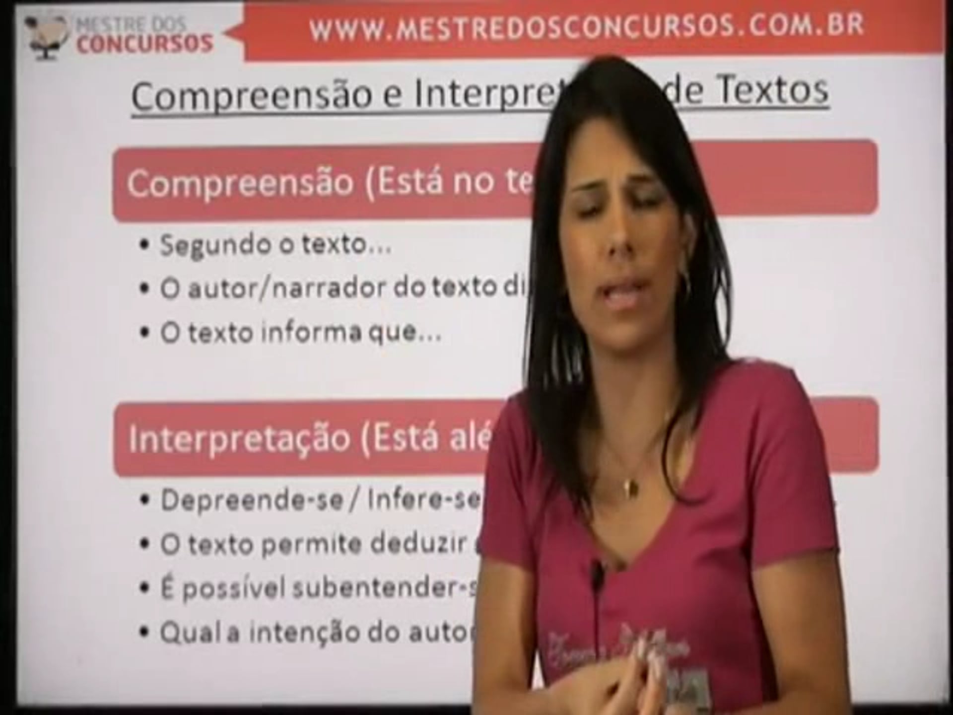 Vídeo Aula Português para Concursos Públicos   Compreensão X Interpretação