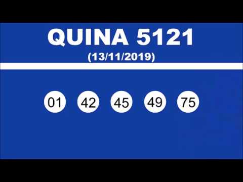 Quina 5121 - Resultado da Quina (13/11/2019)