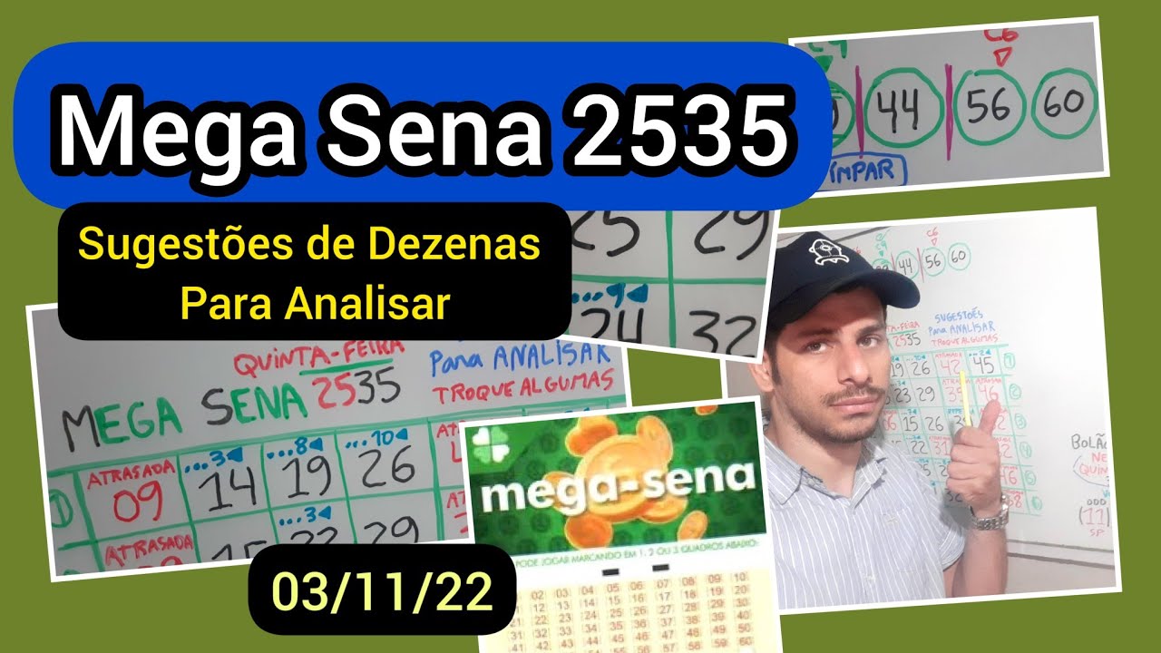 Dicas e Sugestões para Mega Sena 2535. Análise de Dezenas
